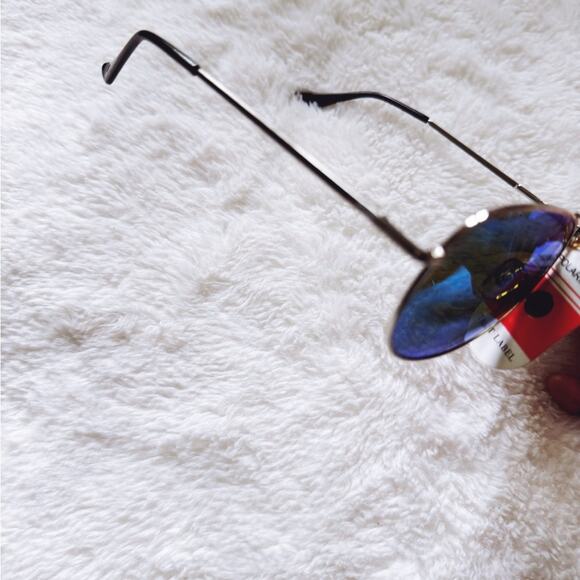 Zuri Silver w/ Green & Blue Lense Mirrored Sunglasses - Picture 9 of 14